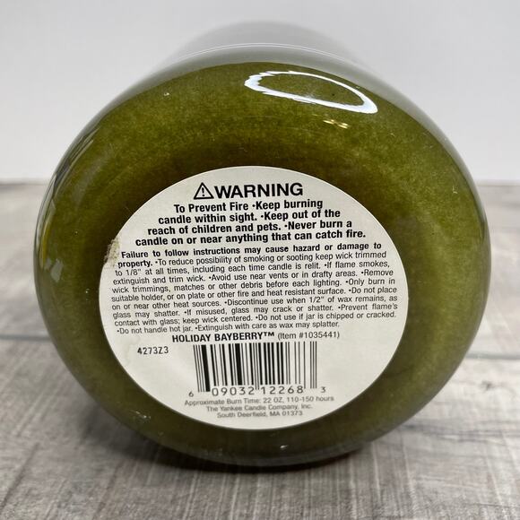 NIB YANKEE CANDLE Holiday Bayberry Large Jar Housewarmer 22oz Black Band Unused - Picture 4 of 7